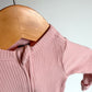 Pink Ribbed Footed Sleeper / 0-3m