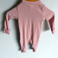 Pink Ribbed Footed Sleeper / 0-3m
