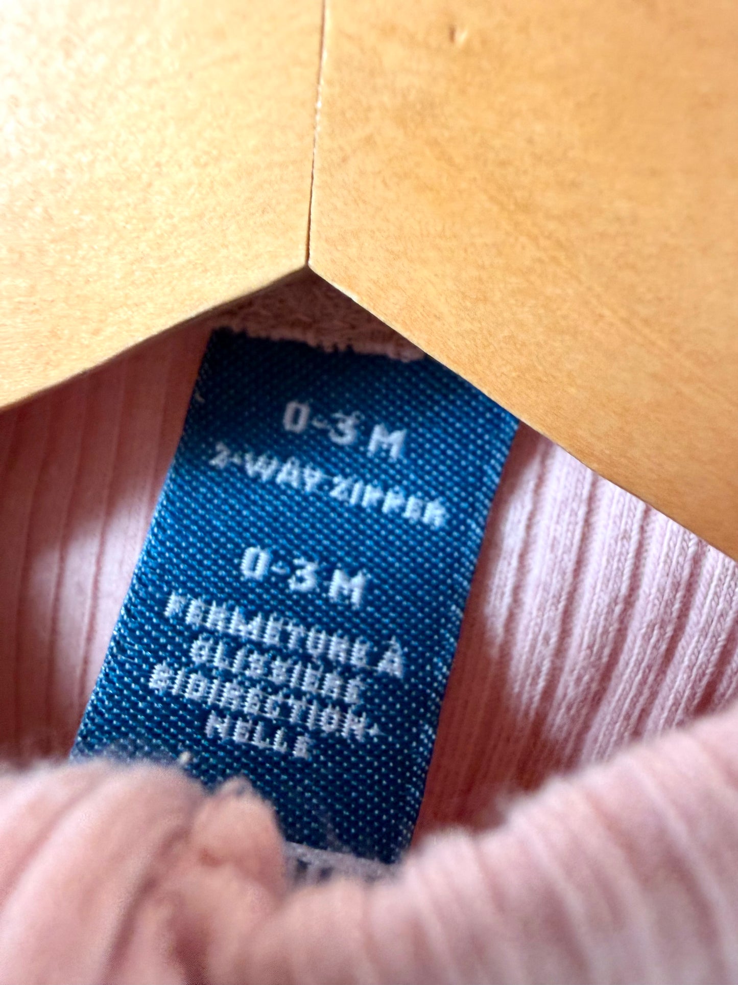 Pink Ribbed Footed Sleeper / 0-3m