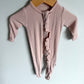 Kyte Blush Pink Ruffle Bamboo Sleeper / 0-3m