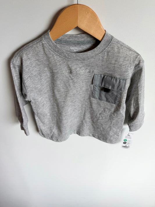 Long Sleeve Grey Pocket Top (With tags) / 18m