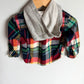 Colored Plaid Hood Top / 18-24m