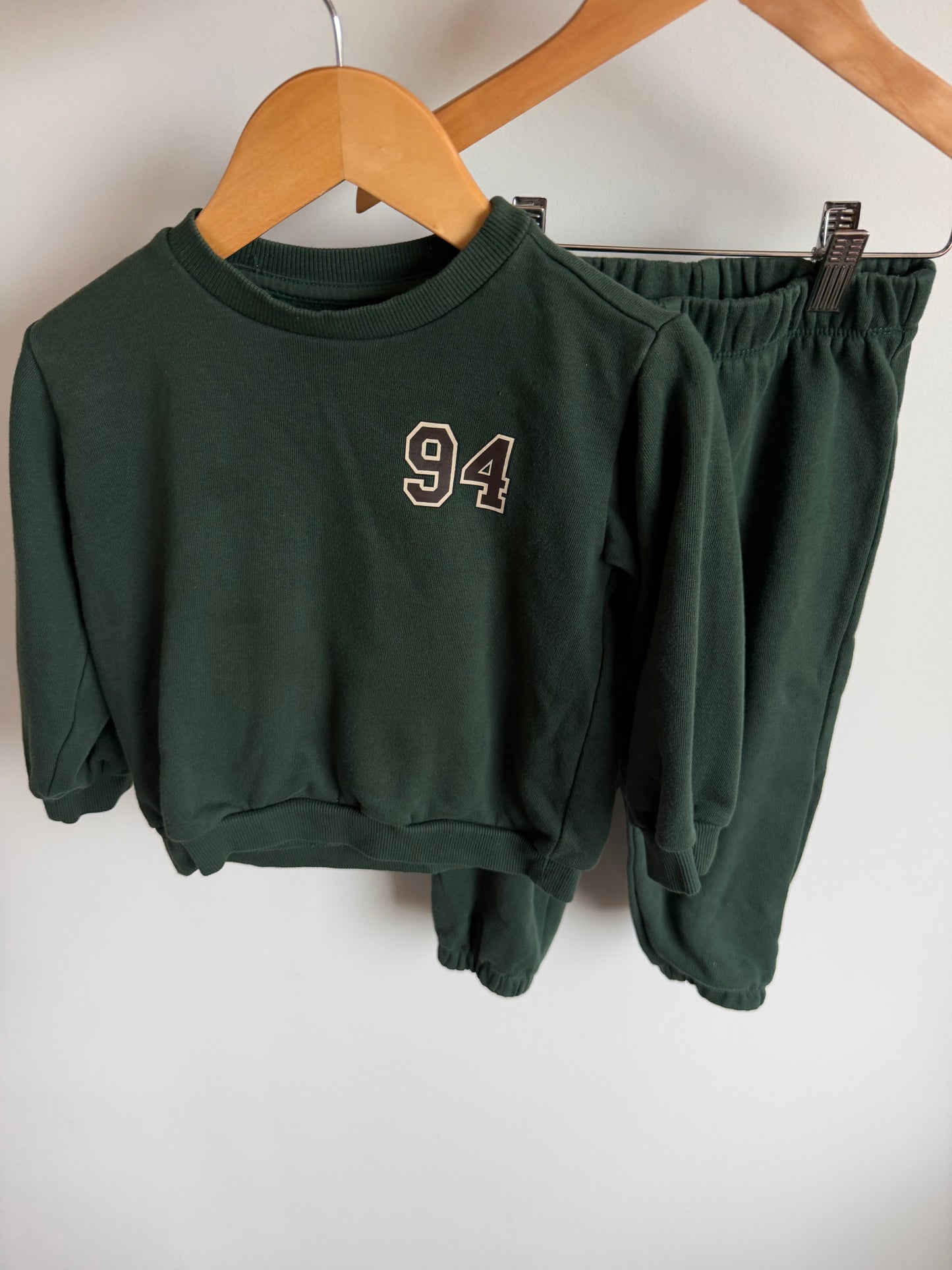 Forest Green Sweatsuit Set / 3T