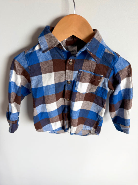 Checkered Button Up Pocket Top / 12m