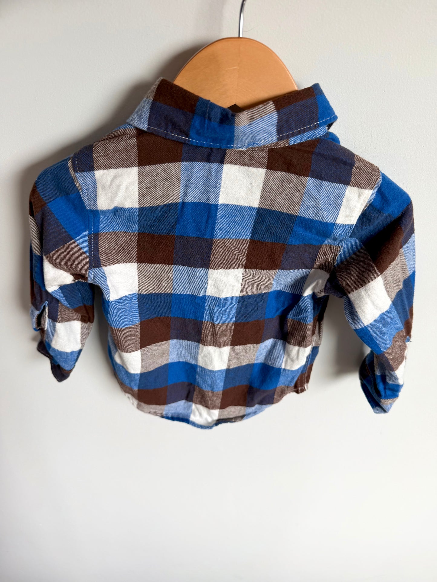 Checkered Button Up Pocket Top / 12m