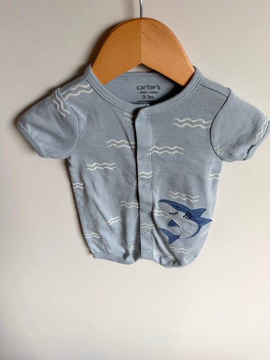 Shark Tank Fin T-Shirt Romper / 0-3m