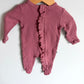 Rouge Ruffle Waffle Leaves Sleeper / 3-6m