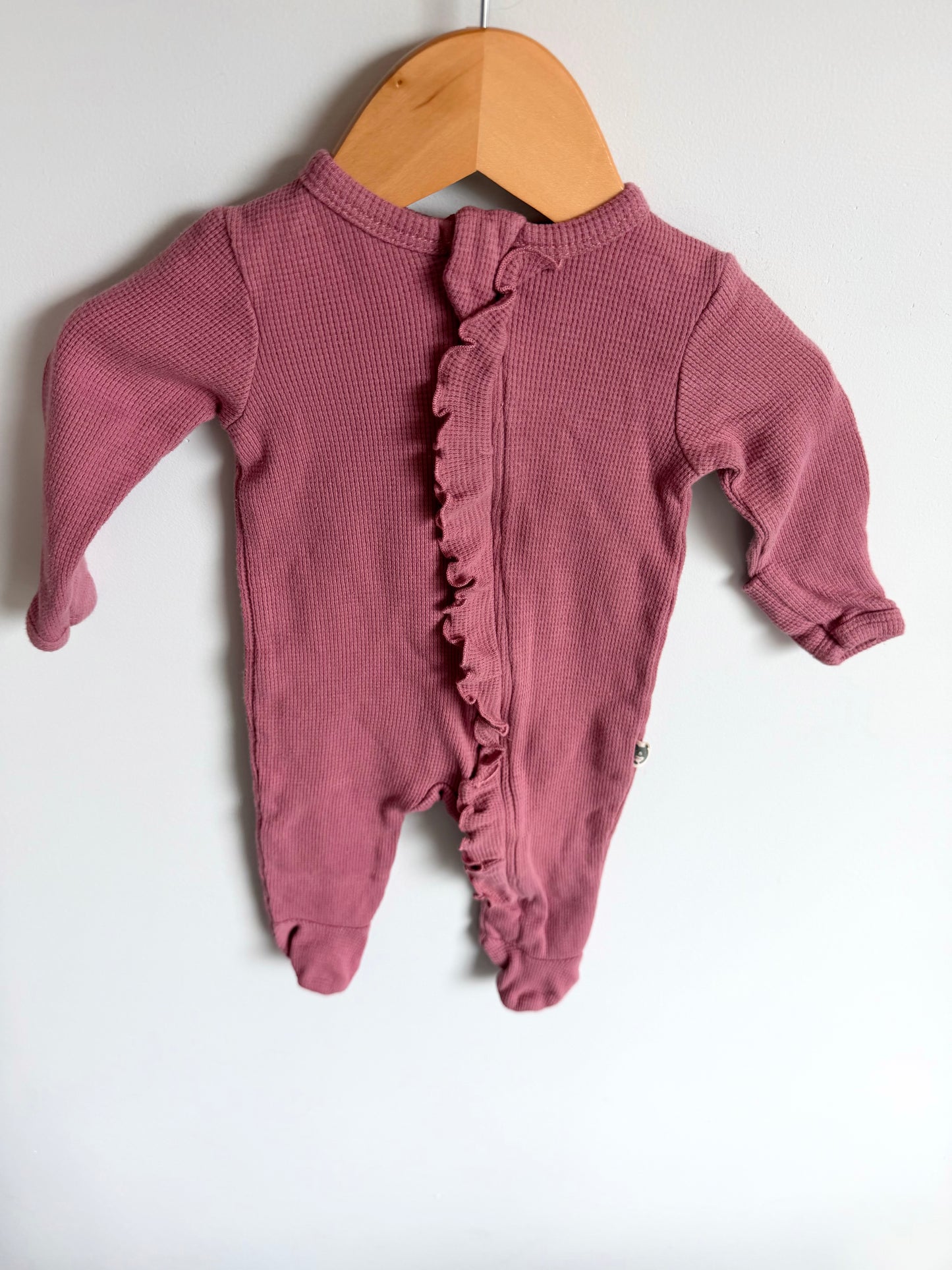Rouge Ruffle Waffle Leaves Sleeper / 3-6m