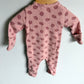 Pink Ruffle Waffle Leaves Sleeper / 3-6m