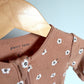 Taupe Floral Footed Sleeper / 3m