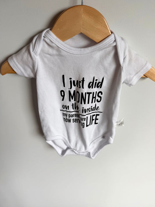 I Just Did 9 Months On The Inside  Bodysuit / 0-3m