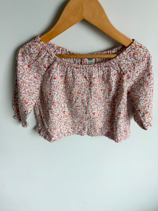 Elasticized Neckline Colored Top / 6-12m