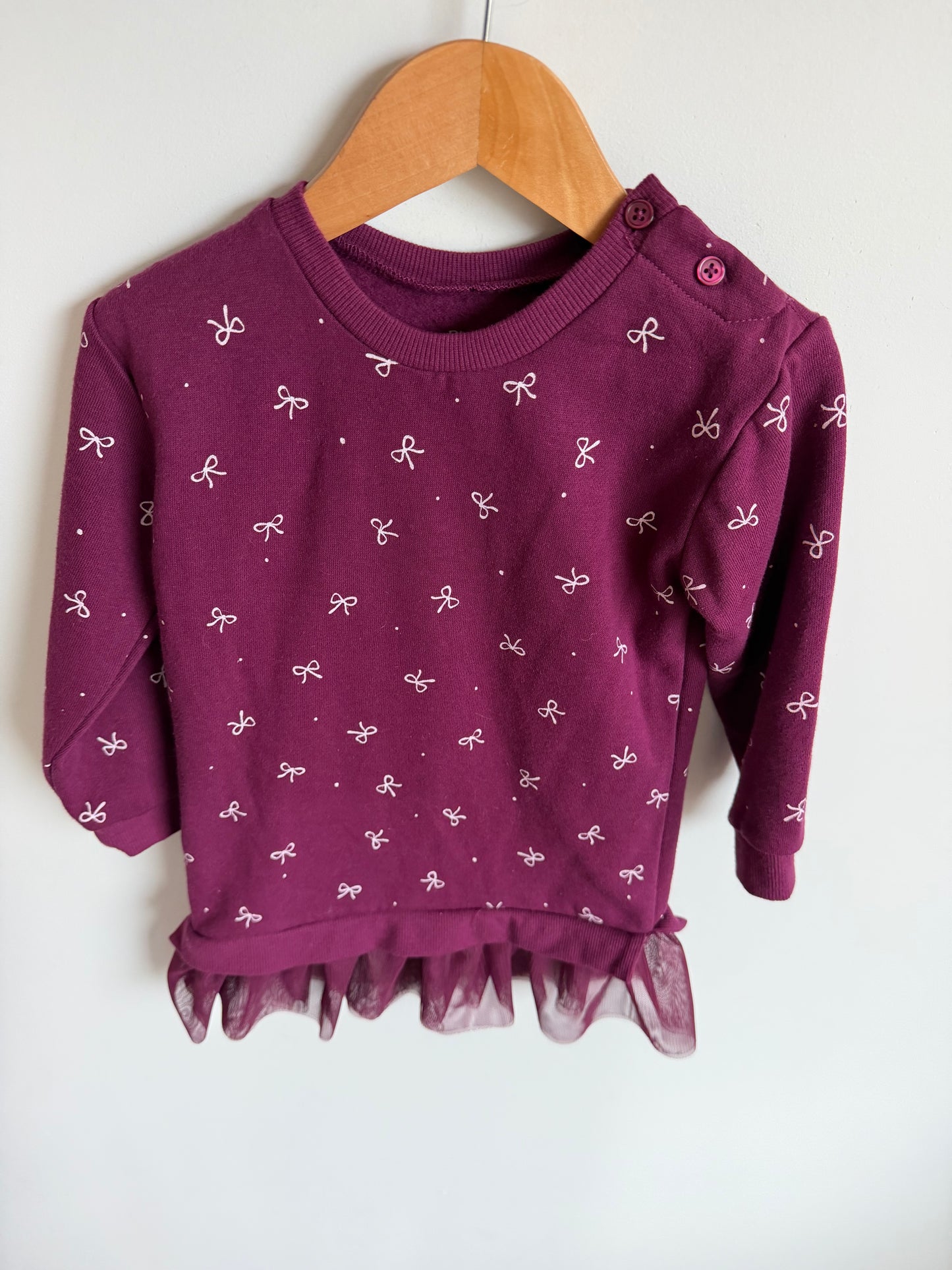 Bows Burgundy Tunic Sweater / 3T