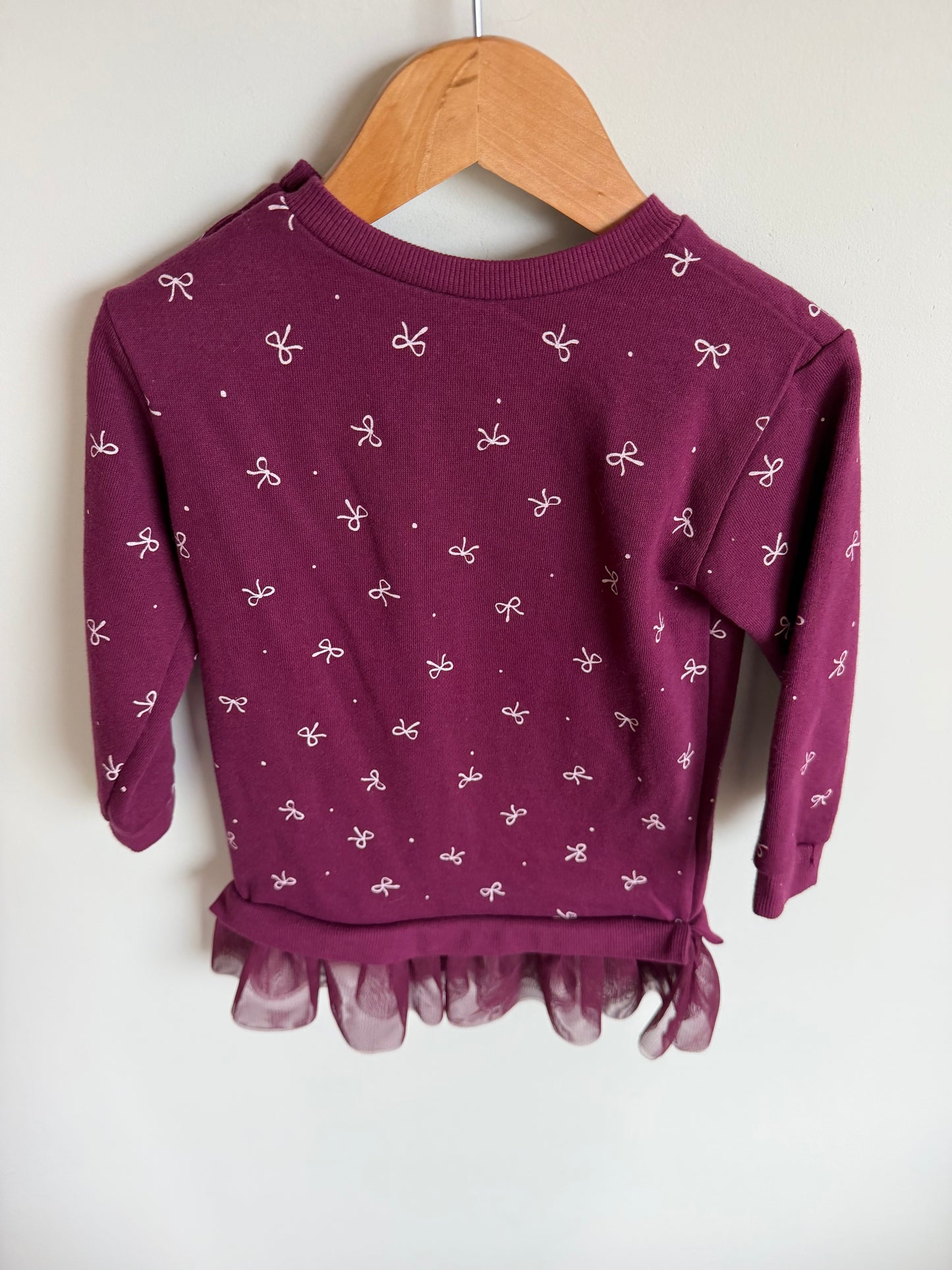 Bows Burgundy Tunic Sweater / 3T