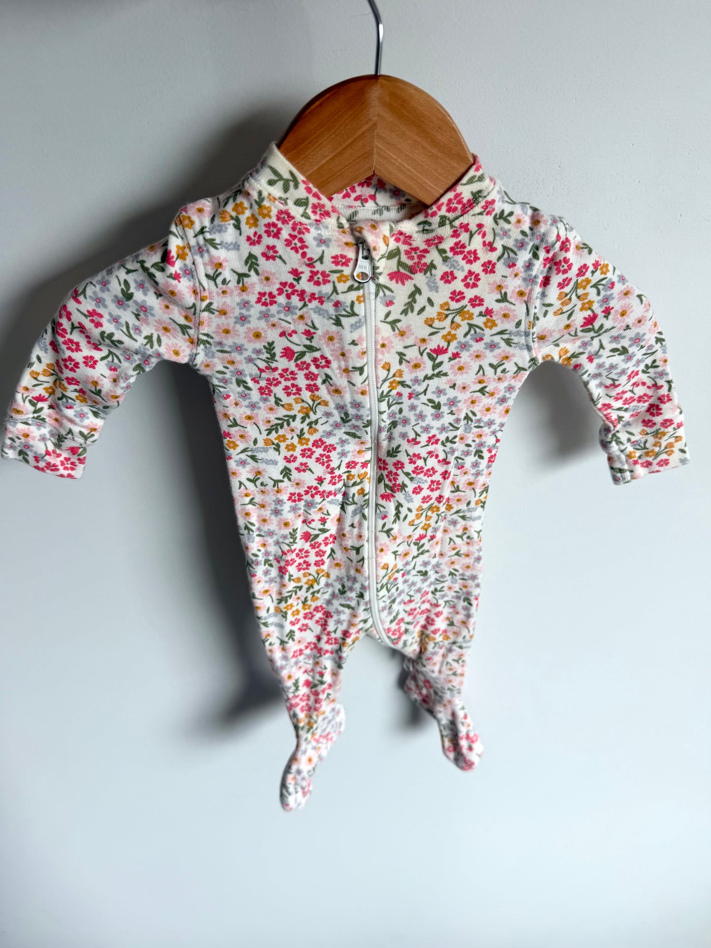 Floral 2 Way Zipper Sleeper / 0-3m