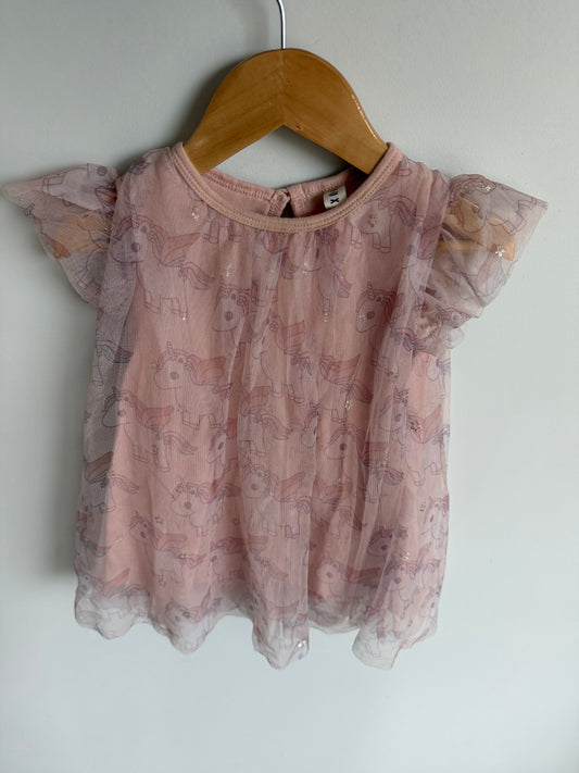 Hux Unicorn Pink Tulle Dress / 12-18m