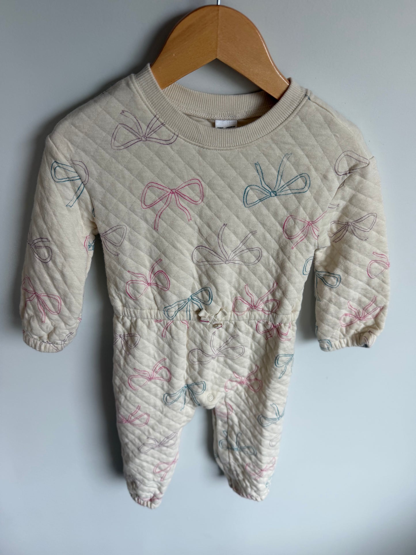 Bow Quilted Cream Jumpsuit / 24m