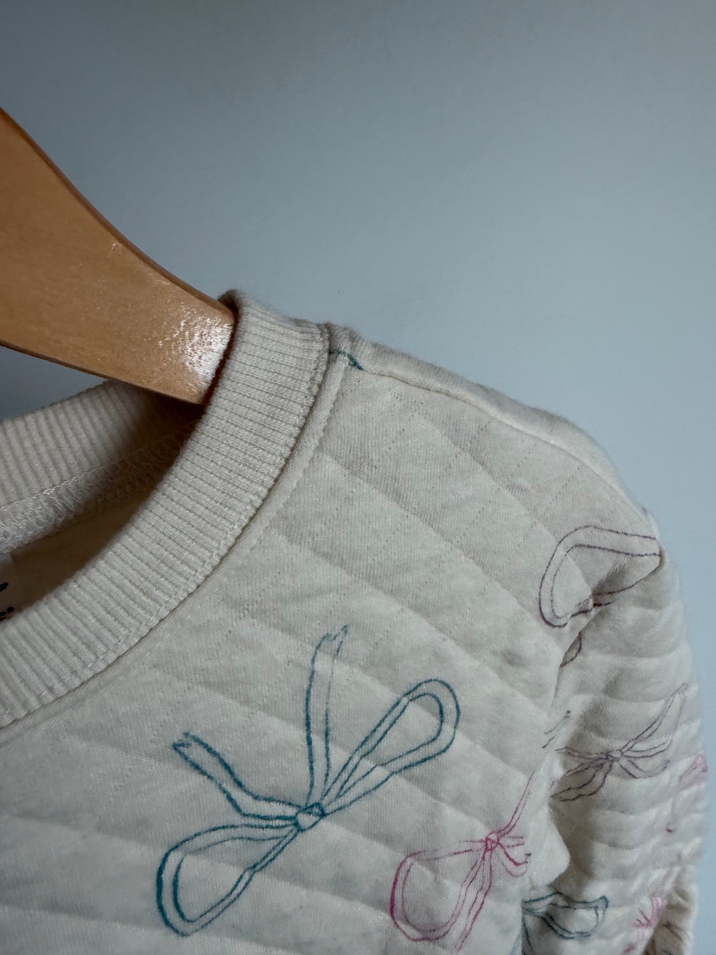 Bow Quilted Cream Jumpsuit / 24m