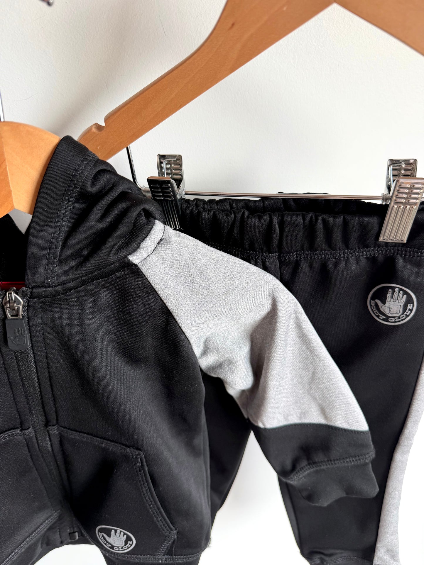 Black + Grey Hoodie and Pants Set / 12m