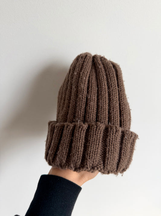 Brown Ribbed Toque / 12-24m?