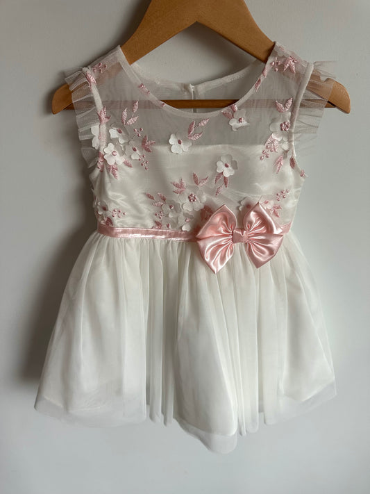 Jona Michelle Pink Bow Tulle Dress / 2T