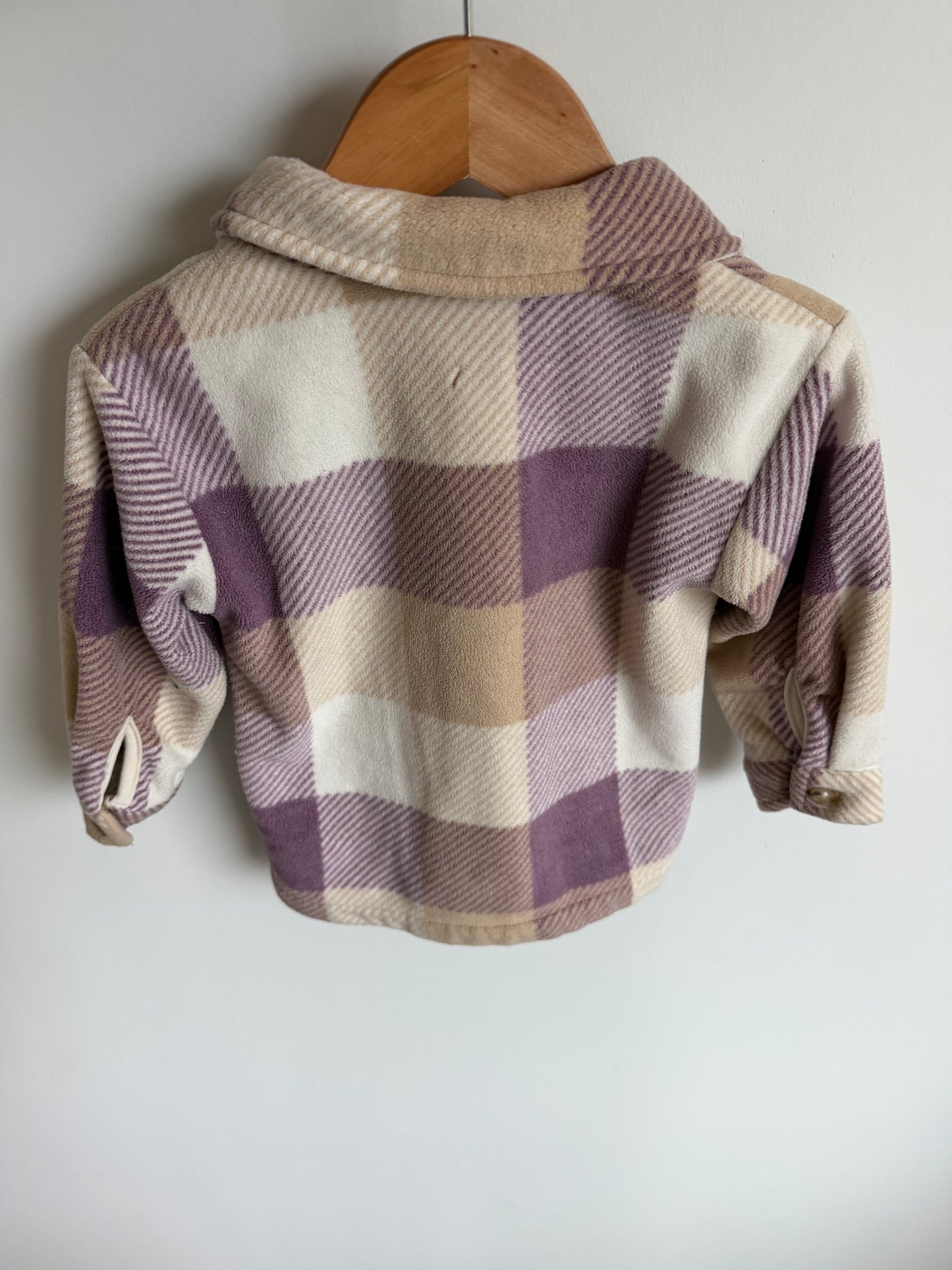 Plaid Fleece Button Up Sweater / 2T