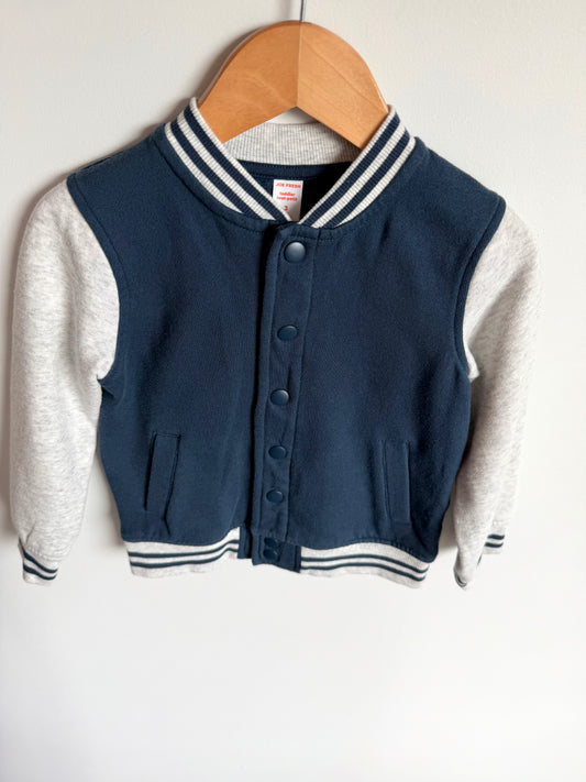 Striped Cuffs Snap Sweater / 3T