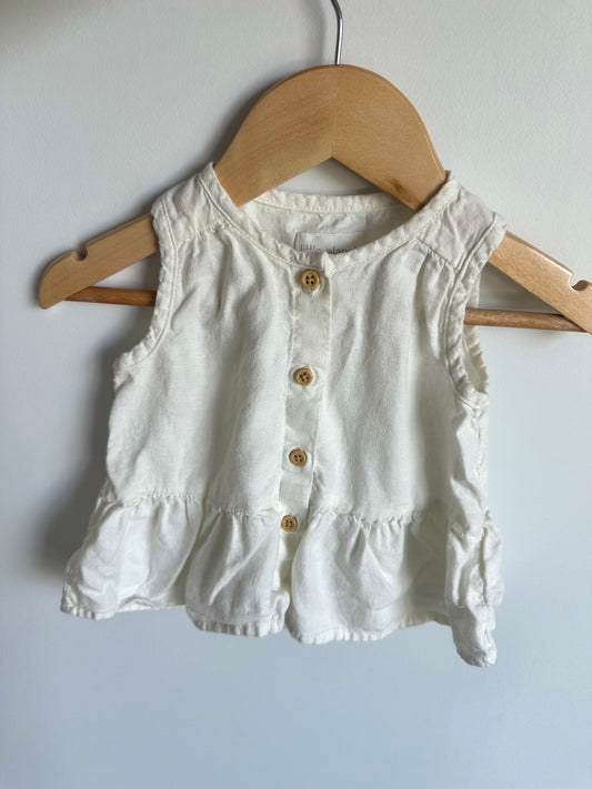 Cream Peplum Button Tank / 9m