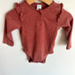 Currant Ruffle Bodysuit / 6-12m