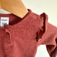 Currant Ruffle Bodysuit / 6-12m