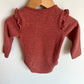 Currant Ruffle Bodysuit / 6-12m