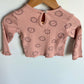 Sun Face Pink Ribbed Top / 6-9m