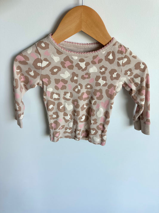 Animal Print Tan Long Sleeve Top / 6-12m