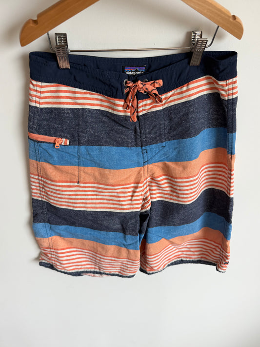 Patagonia Swim Orange Striped Shorts / 12 years