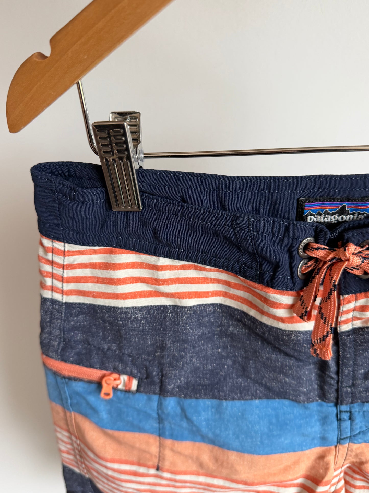 Patagonia Swim Orange Striped Shorts / 12 years