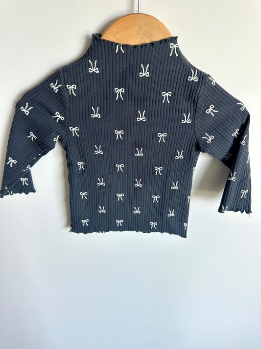 Mock Neck Bow Top / 6-12m