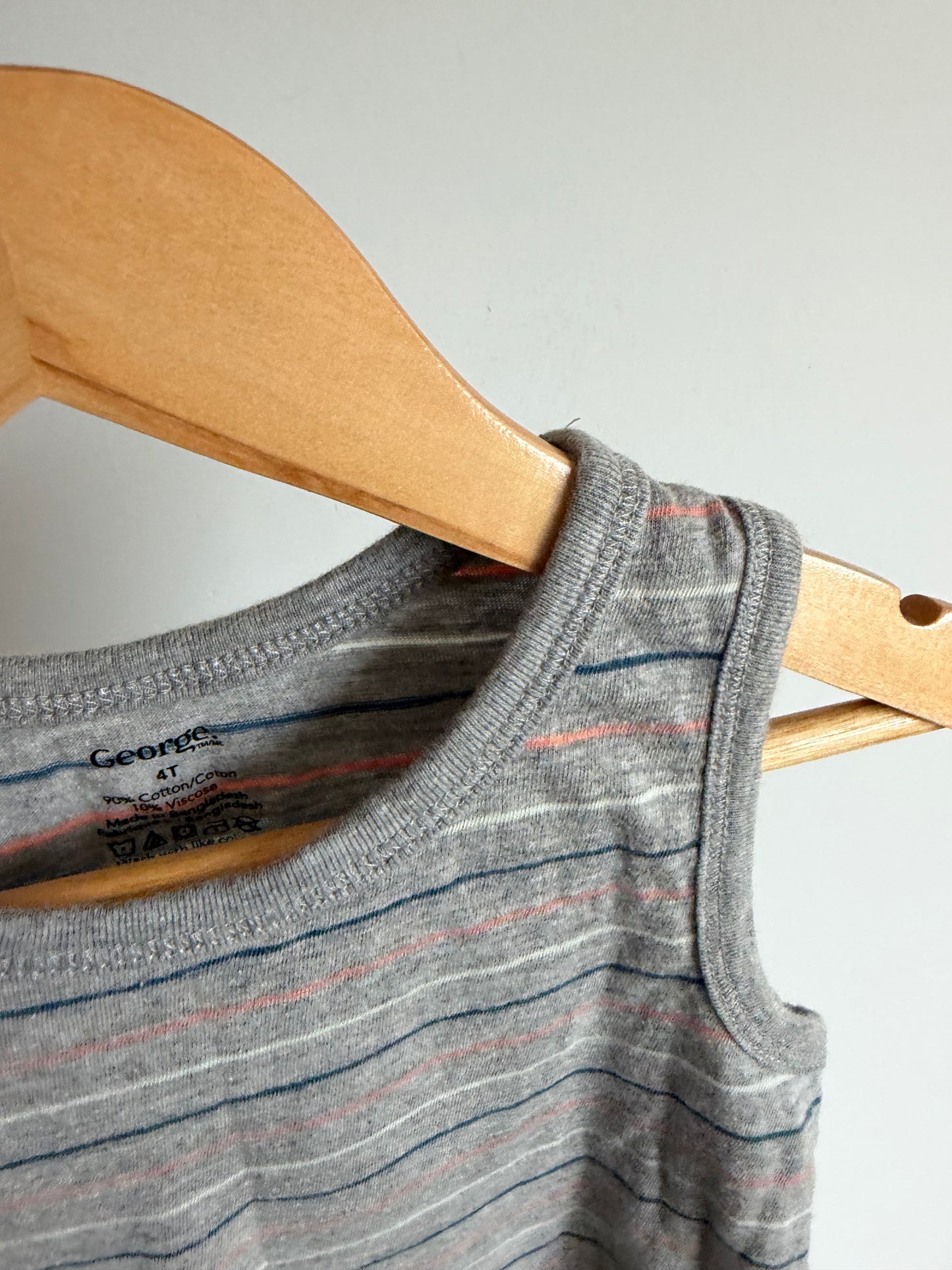 Grey Striped Tank Top / 3-4T