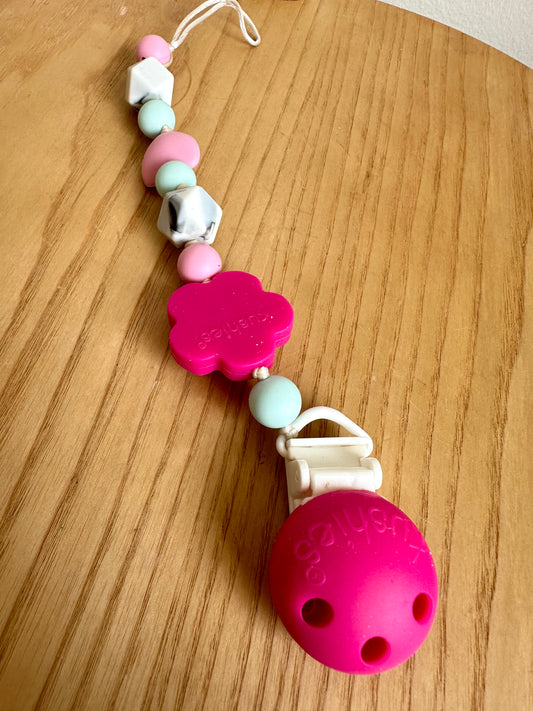 Kushies Rose Silicone Soother Clip