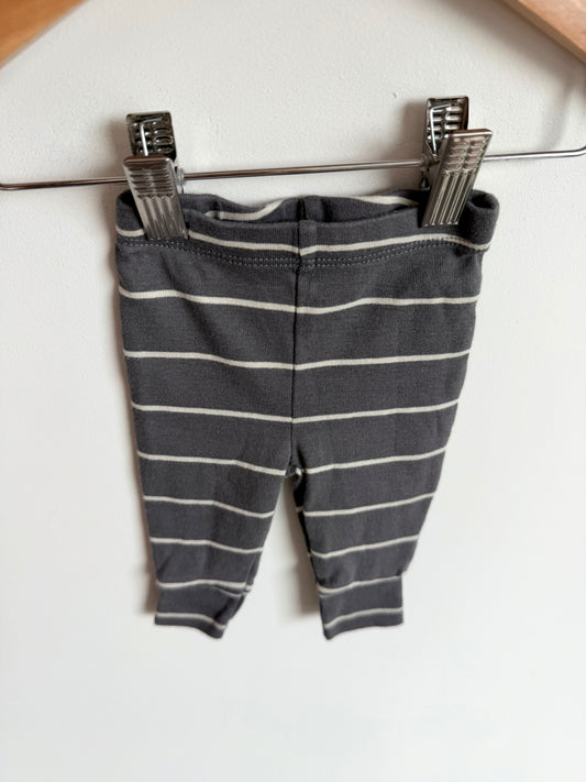 Grey Striped Tapered Pants / 3m