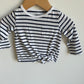 Navy Stripe Knotted Long Sleeve / 12m