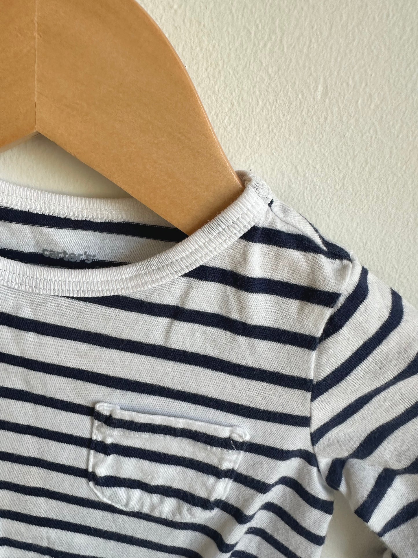 Navy Stripe Knotted Long Sleeve / 12m