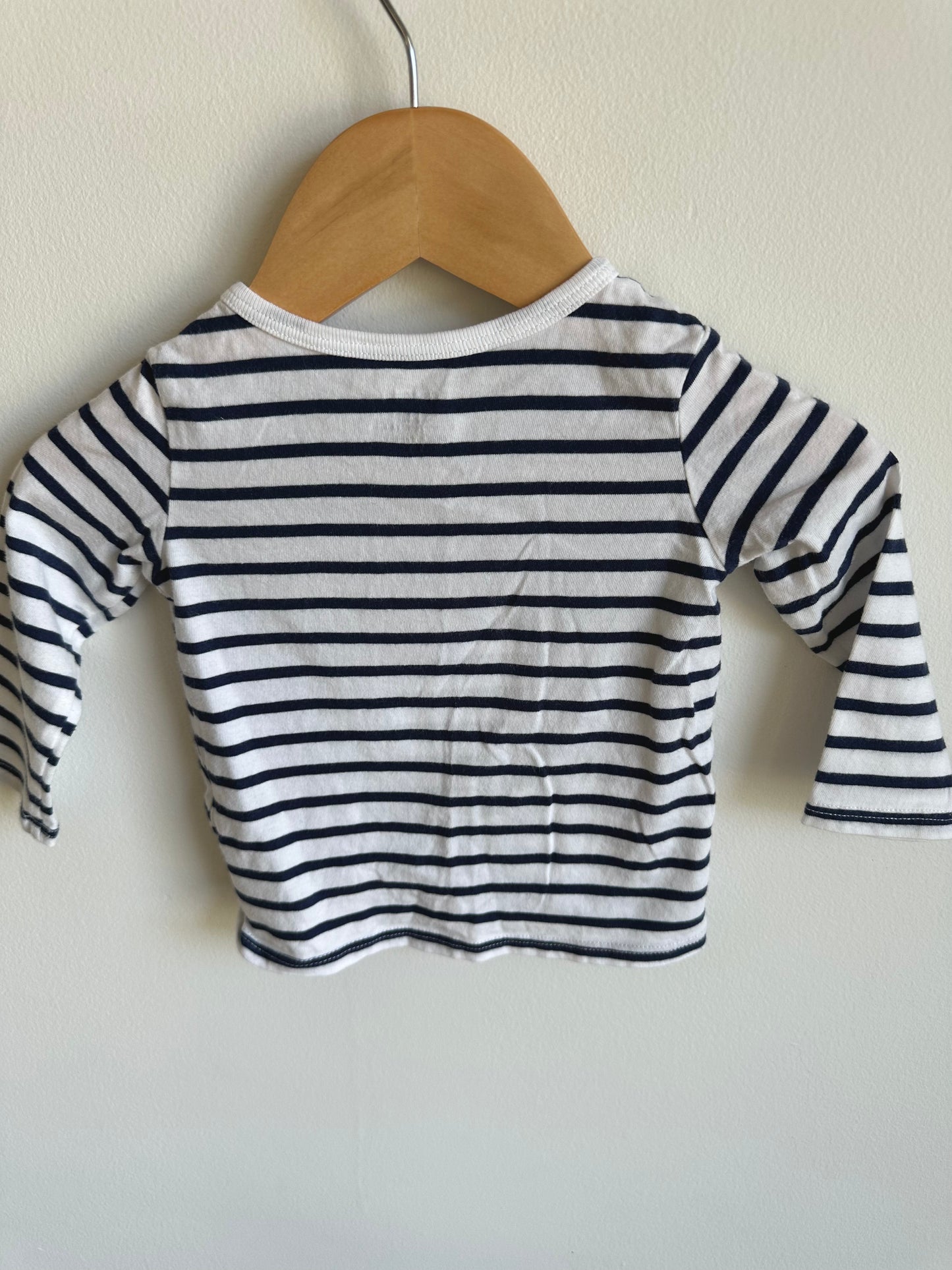 Navy Stripe Knotted Long Sleeve / 12m