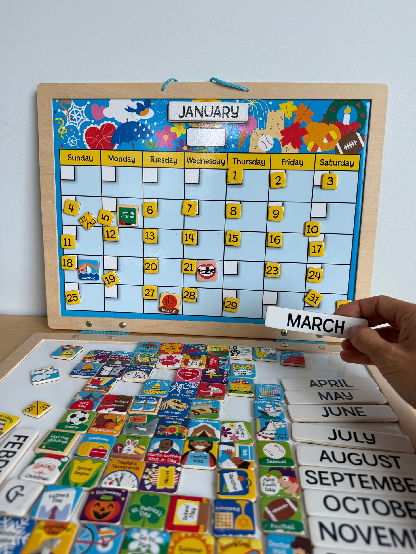 Magnetic Interactive Calendar (No Shipping)