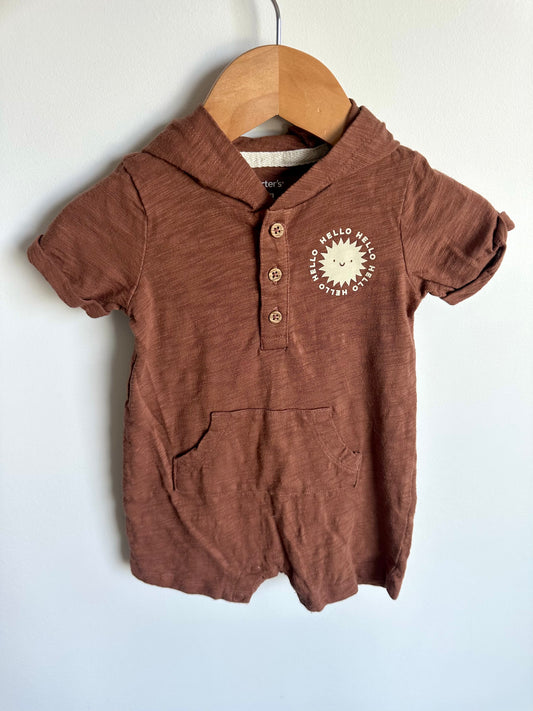 Hello Sun Brown Romper / 9m
