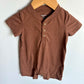Brown Button Romper / 9m
