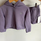 Periwinkle Rib Cropped Hoodie + Shorts Set / 4T