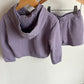 Periwinkle Rib Cropped Hoodie + Shorts Set / 4T