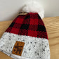 NEW Plaid Beanie with Pom Pom / 6m