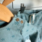 Teal Floral Ribbed Bodysuit + Pants Set / 9m
