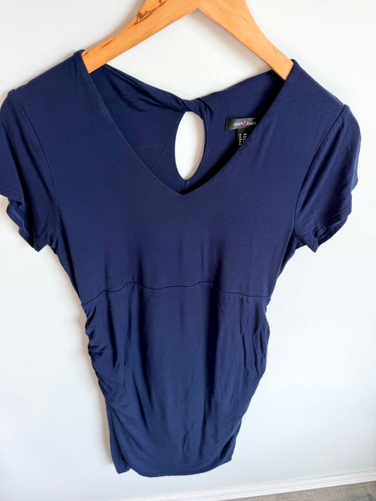 Navy Fitted Maternity Dress / Medium